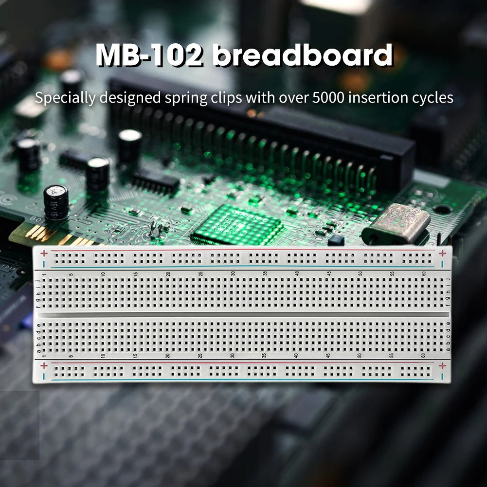 Breadboard 830 Point Circuit Boards Solderless Universal Experiment Boards Spliceable for Circuit Assembly and Commissioning Qme