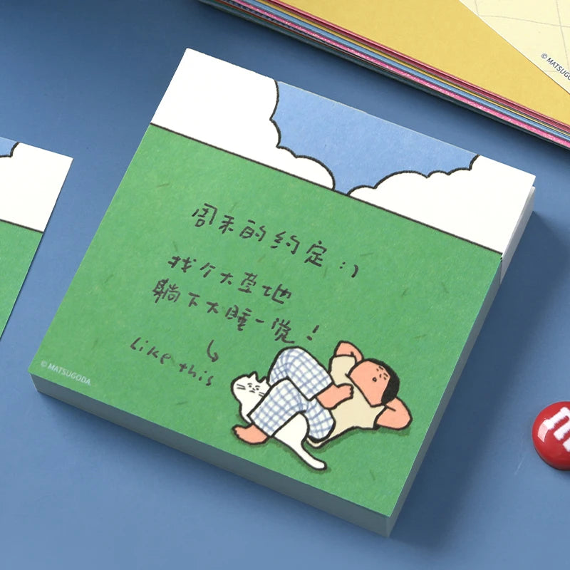 100 Pcs Kawaii to-do list memo pads cute cartoon character theme manuals decoration messages notes stationery Qme