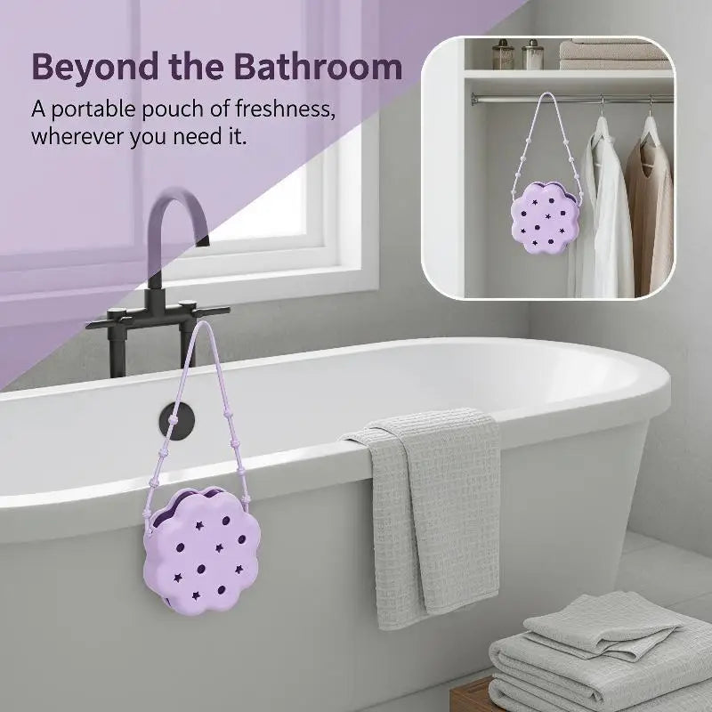 Silicone Soap Bag Hanging Aroma Beads Storage Box Hollow Water Draining Fragrance Holder For Bathroom Closet Car Home Use Qme