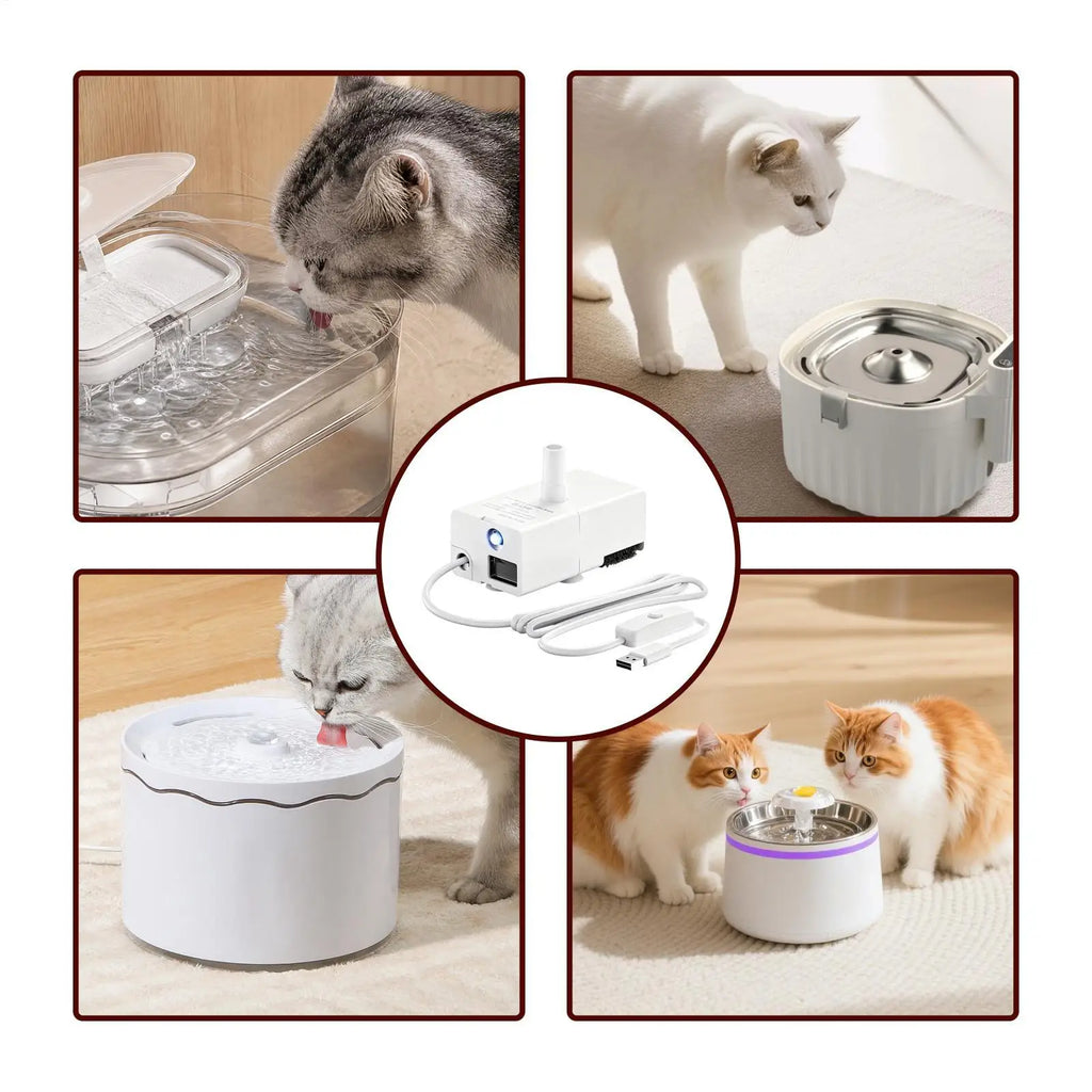 Pet Water Fountain Pump 5V Submersible IPX8 Waterproof Detachable Qme