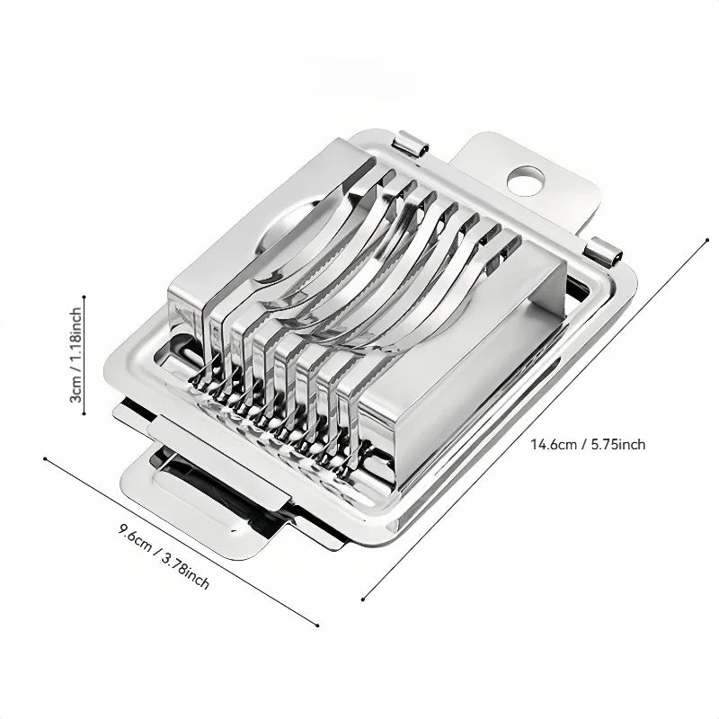 1pc Egg Cutter Multifunctional Manual Stainless Steel Fancy Egg Cutter Household Egg Luncheon Meat Fruit Vegetable Slicer Qme