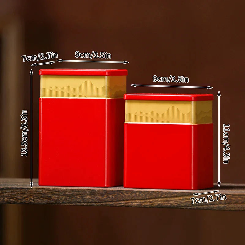 Mini Empty Tea Tin Can Household Green Black Tea Sealed Jar Portable Home Small Tea Packaging Box Tinplate Storage Cans Qme