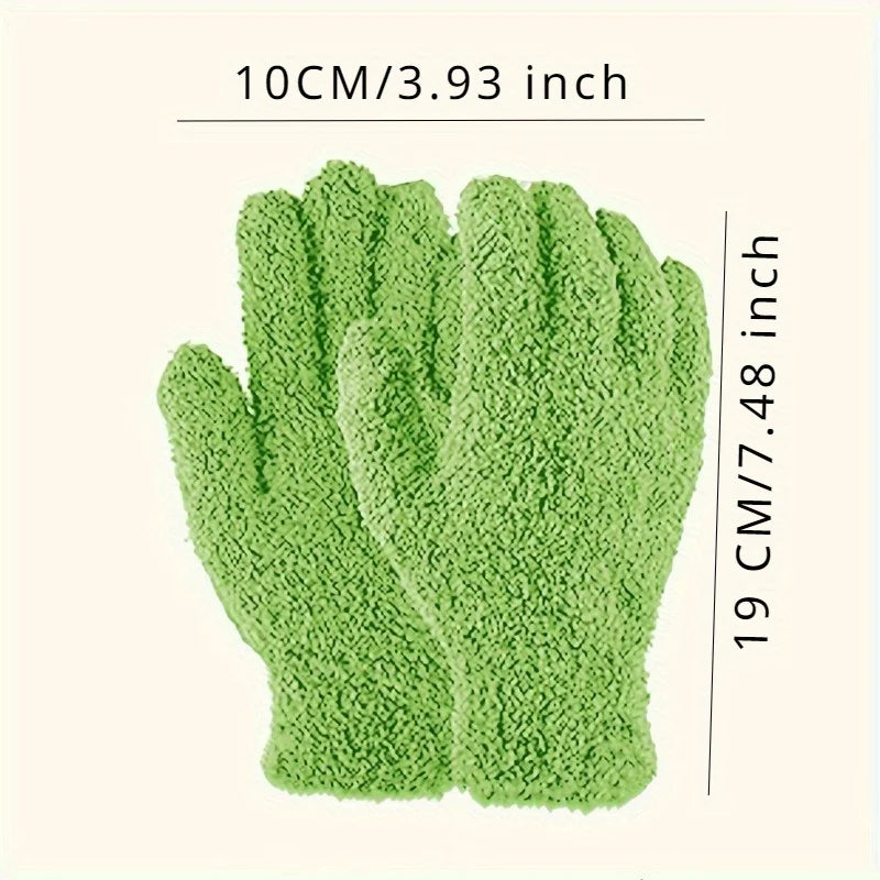 [Dusting Gloves] 1 Pair of Microfiber Dusting Gloves: Perfect for Cleaning Plants, Blinds, Lamps, and Hard-to-Reach Corners Qme