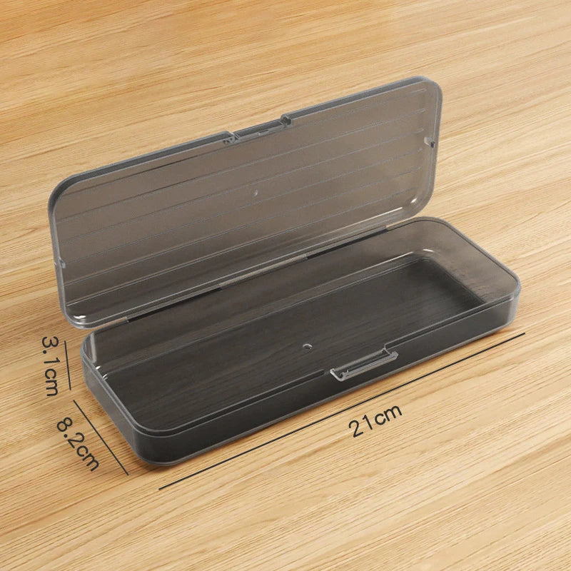 Fashion Pencil Cases Simple Matte Transparent Box High-capacity Qme Black