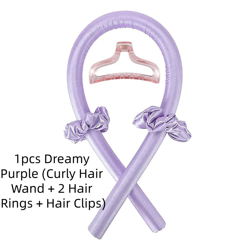 1/3/5pcs mix Woman Foam Heatless Curling Rod Headband Make Hair Soft Shiny Hair Curler Iron Hairdressing Big Wave Curling Qme 1pcs Dreamy Purple