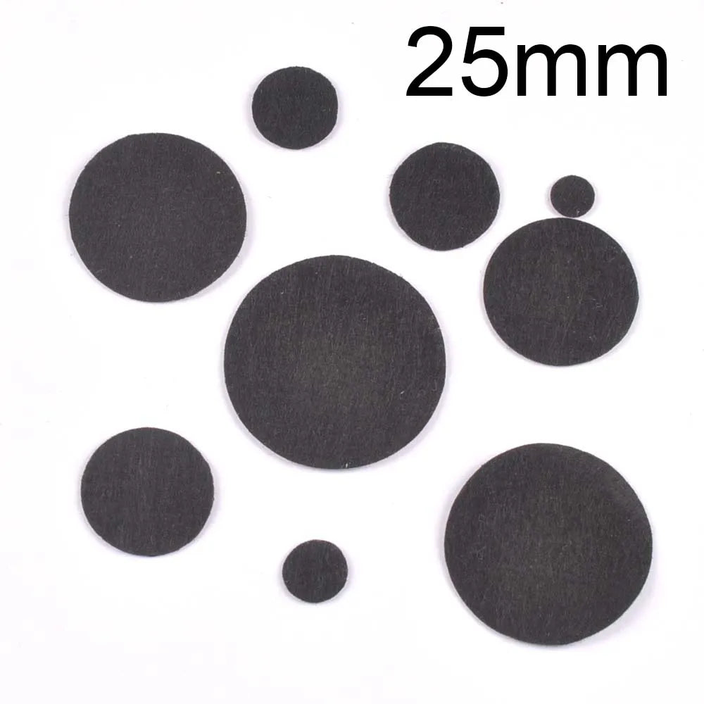 200Pcs Black White Round Felt Patches Apparel Appliques DIY Sew-On Clothes Decor Handmade Crafts Sewing Fabric Accessory 10-50mm Qme Black-25mm