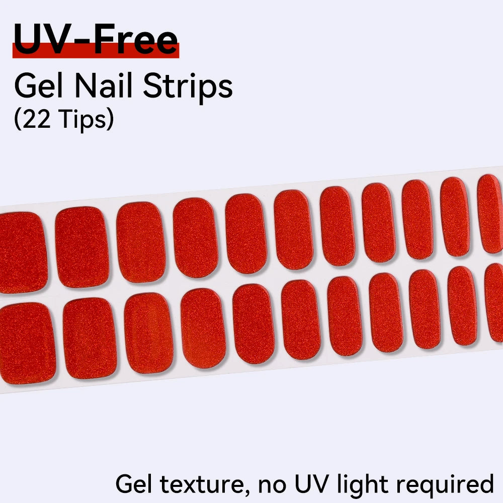 22tips UV-Free Aurora Design Nail Strips Decoration Glitter Sticker Qme BSA-0424