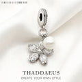 Charm Pendant Flower & Pearl Europe Accessories Club Jewelry For Women Spring Gift In 925 Sterling Silver Qme Ring