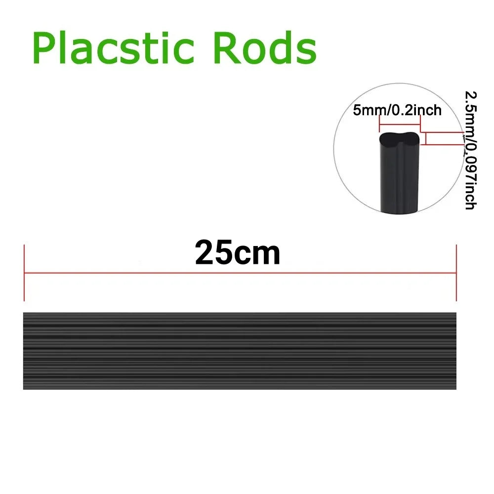 50pcs Plastic Welding Rods Set Hot Melt Adhesive PP/PE/PVC/ABS Polypropylene Welding Sticks for Car Bumper Repair Tools Supplies Qme