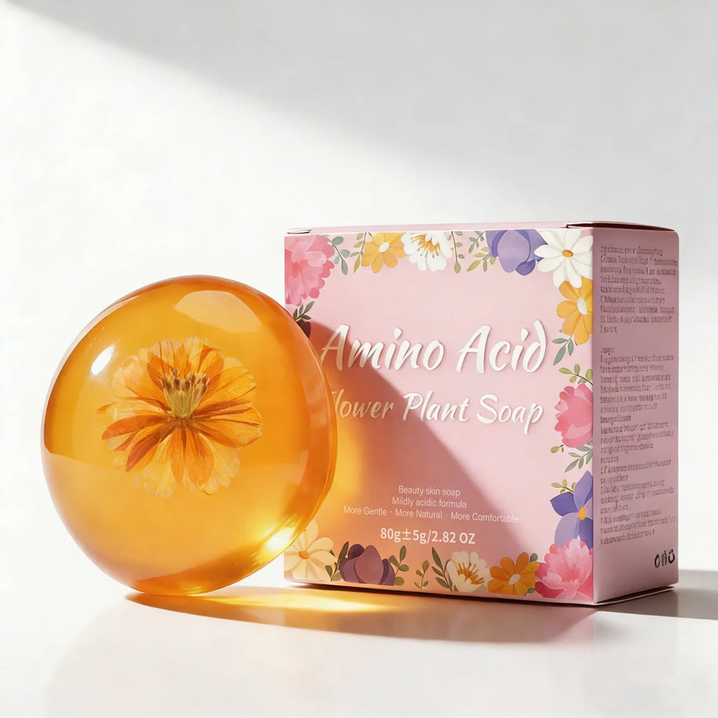 Natural Handmade Amino Acid Flower Soap Coconut Oil Moisturizing Qme