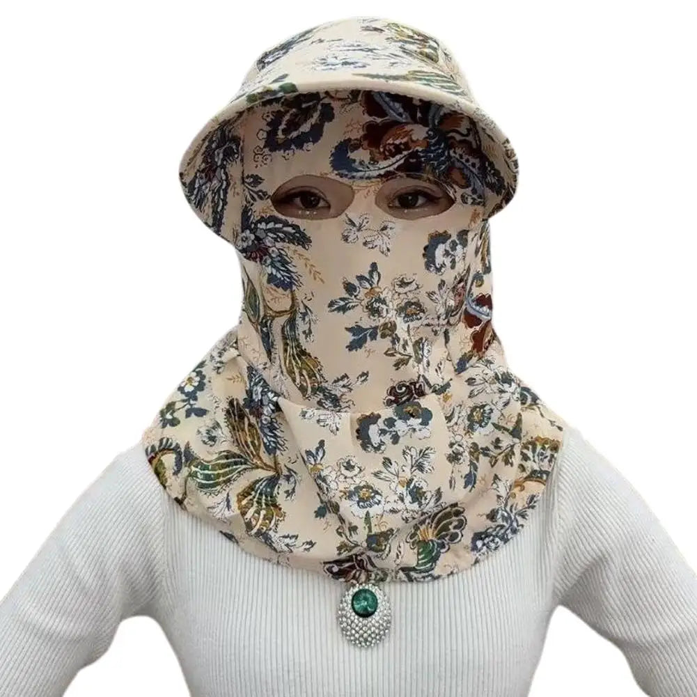 Multifunctional Bucket Fishing Hat Cap Full-coverage UV Protection Qme F One size