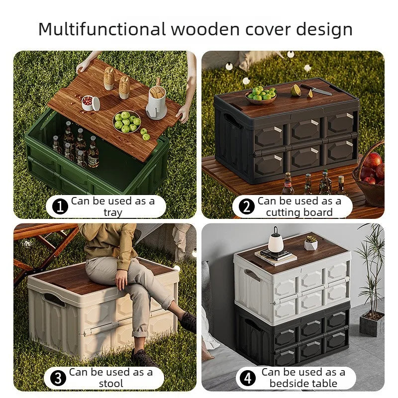Camping Storage Box Outdoor Folding Boxes Car Trunk Travel Organizing Qme