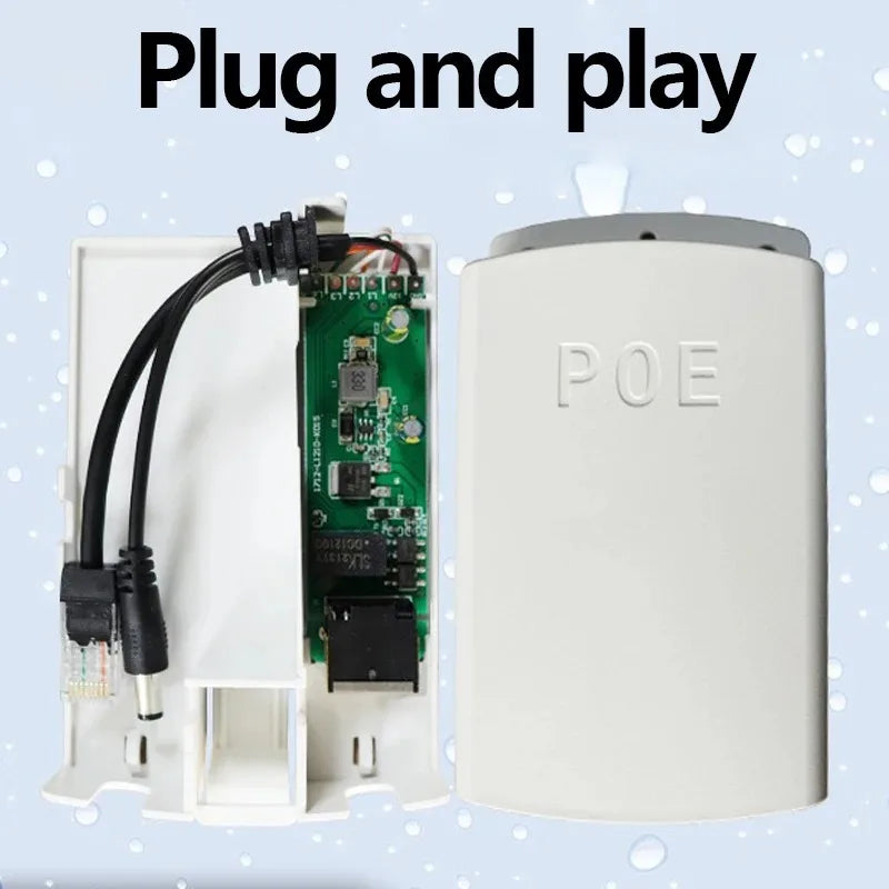 2pcs POE Splitter Power Module 48V 12V 100Mbps Transmission with Isolation Power Over Ethernet Adapter Qme