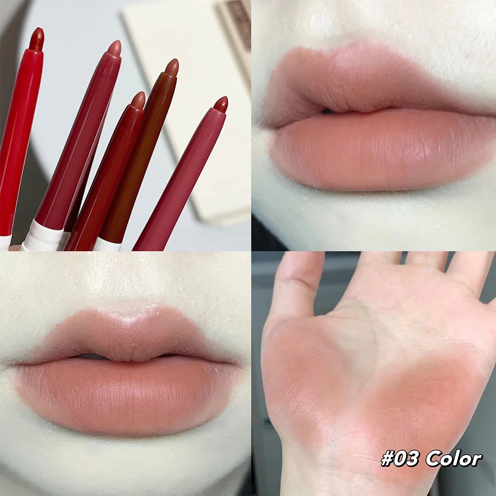 Matte Lipliner Pencil Stick Long-Lasting Lip Liner Makeup Nude Lipstick Pen Charming Lip Liner Contouring Cosmetics For Women Qme 03