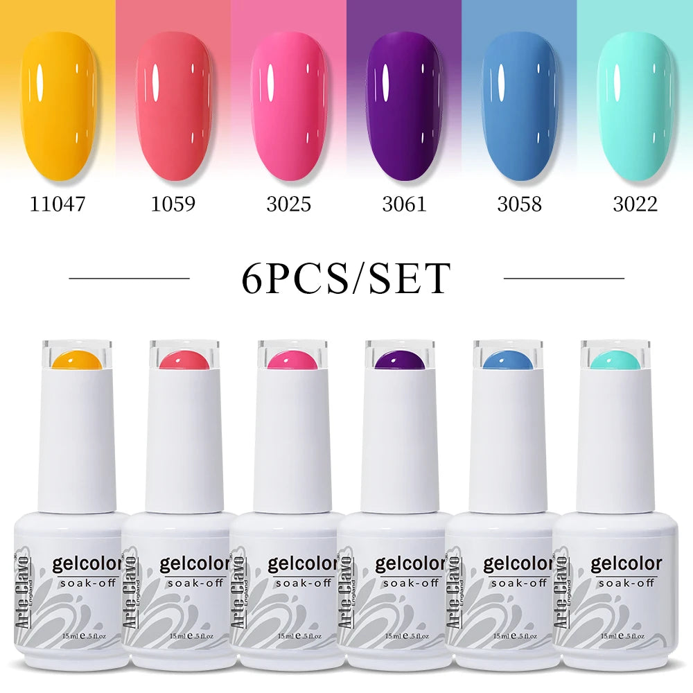 Arte Clavo Glitter Semi Permanent Nail Art LED UV Gel Polish Sparkly