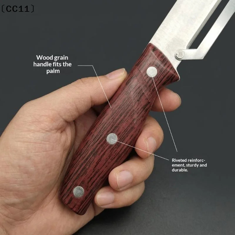 Stainless Steel Veggie Peeler Sharp Blade Faux Rosewood Handle Qme
