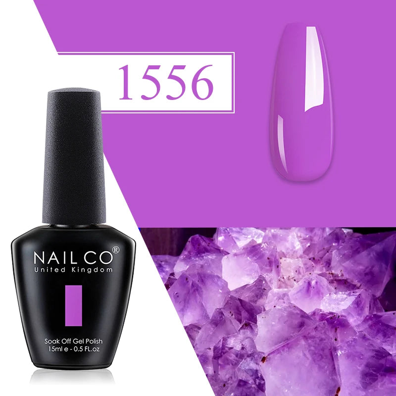 NAILCO Red Gel Nail Polish Wine Purple Semi Permanent Soak Off UV