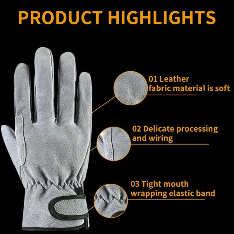 1PCS Unisex Welding Gloves Summer Heat Resistant Short Safety Work Cotton Gloves for Handling Qme