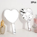 Female Handle Makeup Cosmetic Beauty Tools Handheld Vanity Make Up Qme Silver