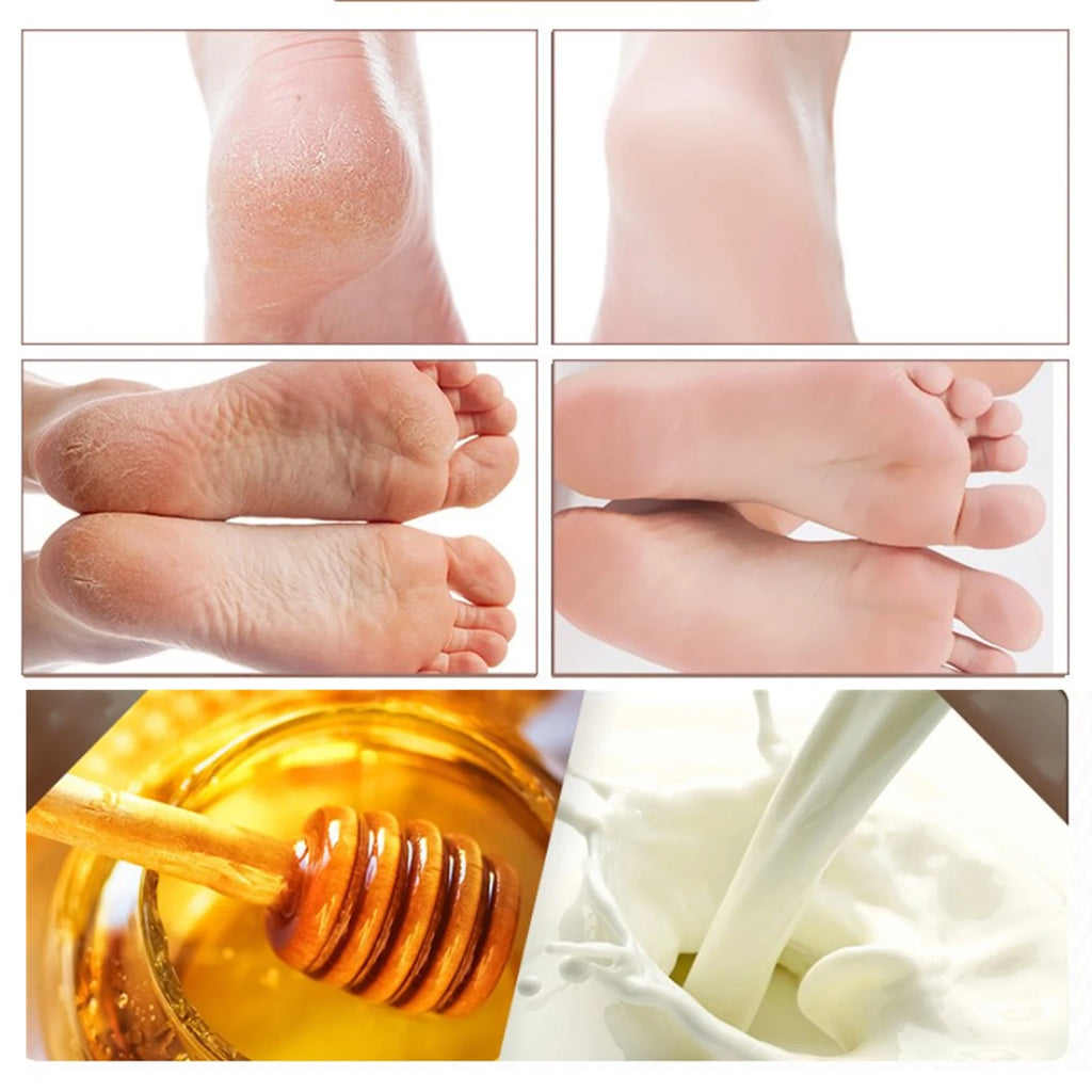 Milk Honey Hand Mask Wax Moisturizing Whitening Skin Care Exfoliating Qme