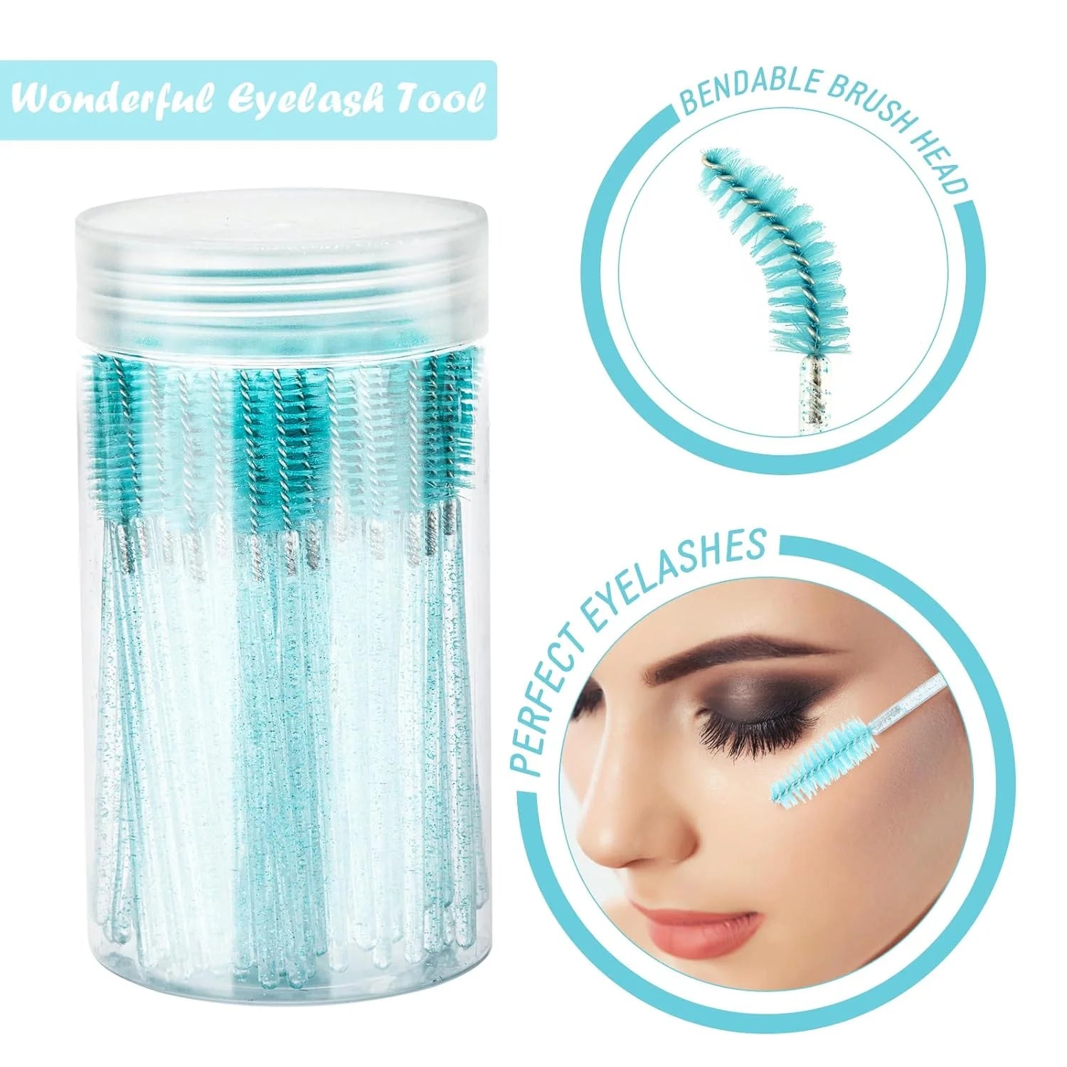 Disposable Mascara Wands Eyebrow Spoolies Brush Eyelash Extensions Qme green