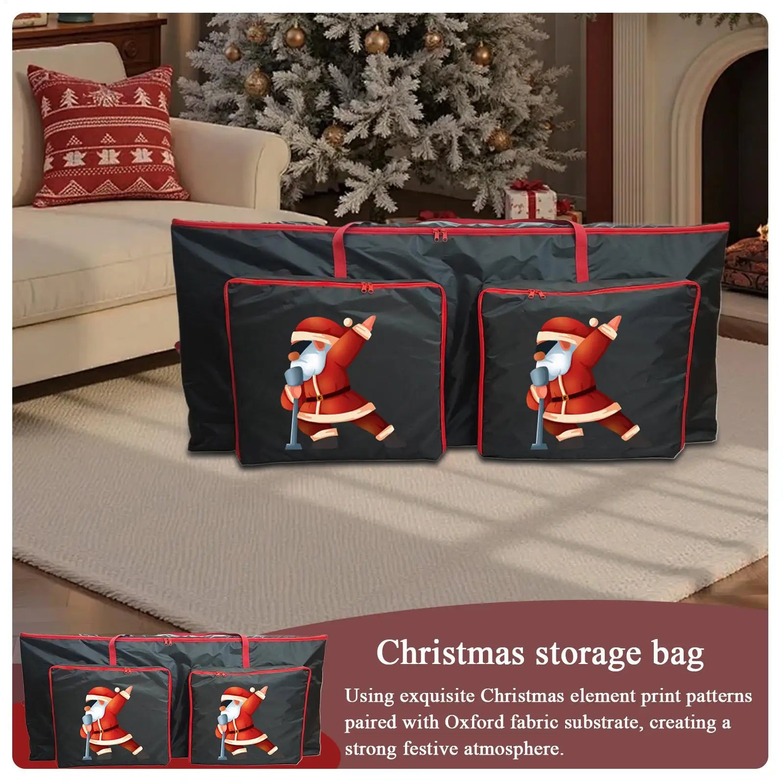 Christmas Tree Storage Waterproof Christmas Artificial Wreath Organizer Pouch Dustproof Bag For Holiday Ornaments Lighting Qme