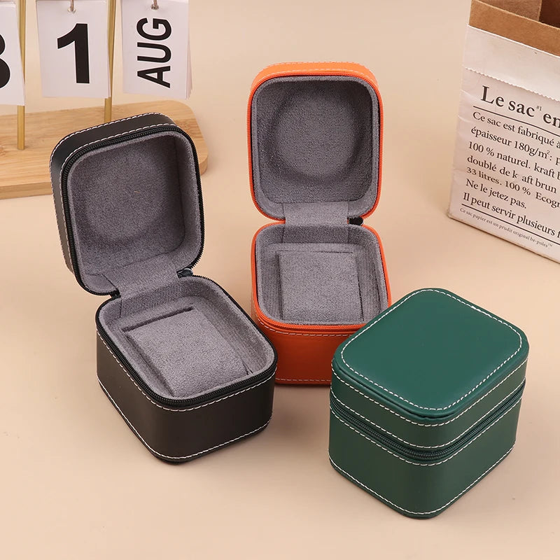 PU Leather Car Line Watch Box Business Pocket Portable Zipper Fashion Qme