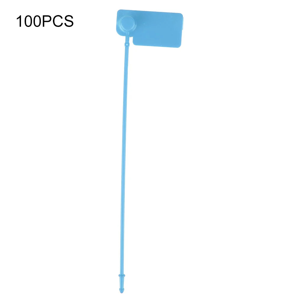 100Pcs Disposable Cable Labels Self Locking Cable Ties Identification Mark Tags Anti Theft Wire Marker Tags Set Qme Blue