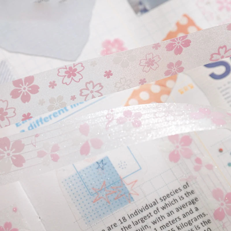 8 Rolls Spring Cherry Blossom Washi Tape, Fresh Pink Decor for Journals, Multi‑Scene Use, Essential for Craft Lovers Qme