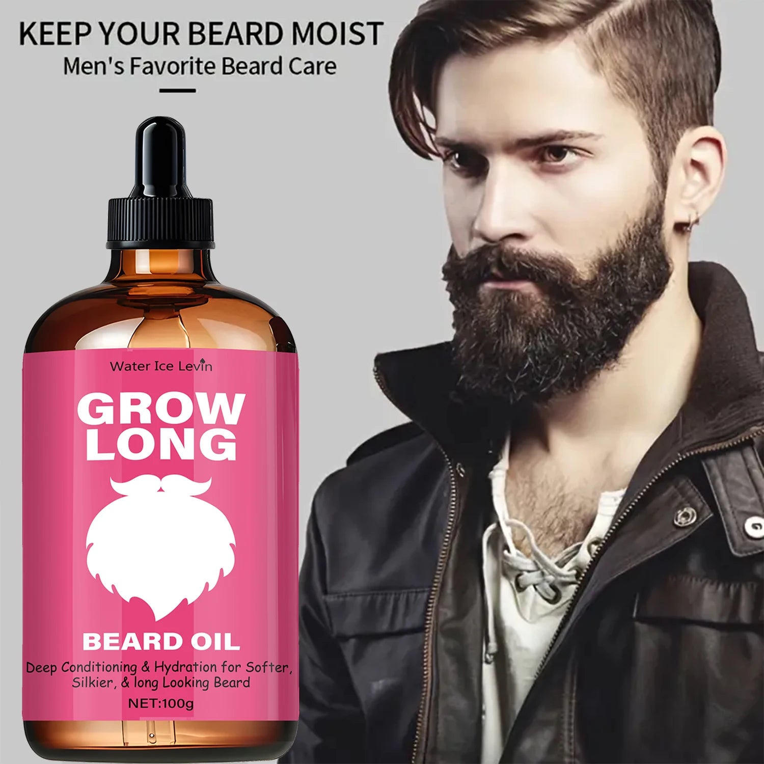 Levin Beard Oil: The Ultimate Blend for Growth & Shine. Deeply Moisturizes for a Softer, Silkier, and Manageable Beard Qme