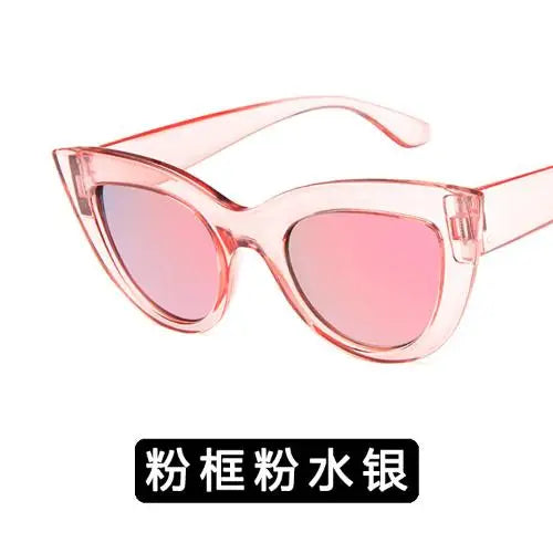 Cat Eye Fashion Sunglasses Woman Vintage Luxury Brand Designer Black Glasses Sun Glasses for Female UV400 Eyewear Shades Qme PK