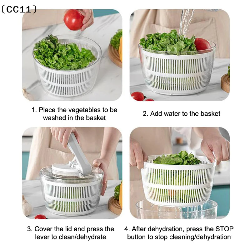 Household Salad Dryer Spinner Vegetable Dehydrator Multi-function Qme
