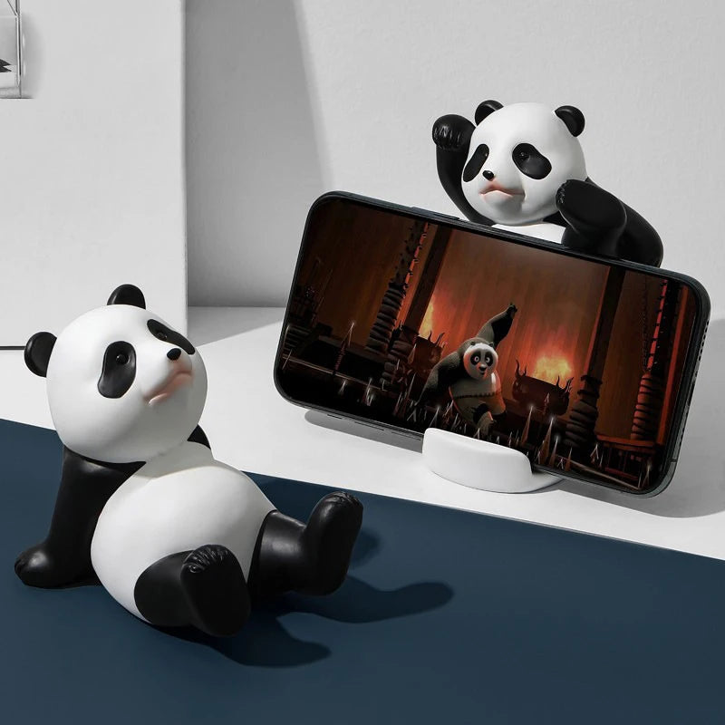 Cute Creative Panda Figurines Interior Universal Cell Mobile Phone Qme