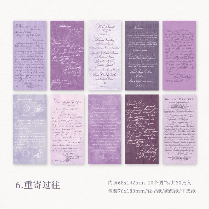30 pcs Vintage Gentle monologue Decorative paper writable memo Diy Diary Album Scrapbooking material Creativity Background paper Qme F