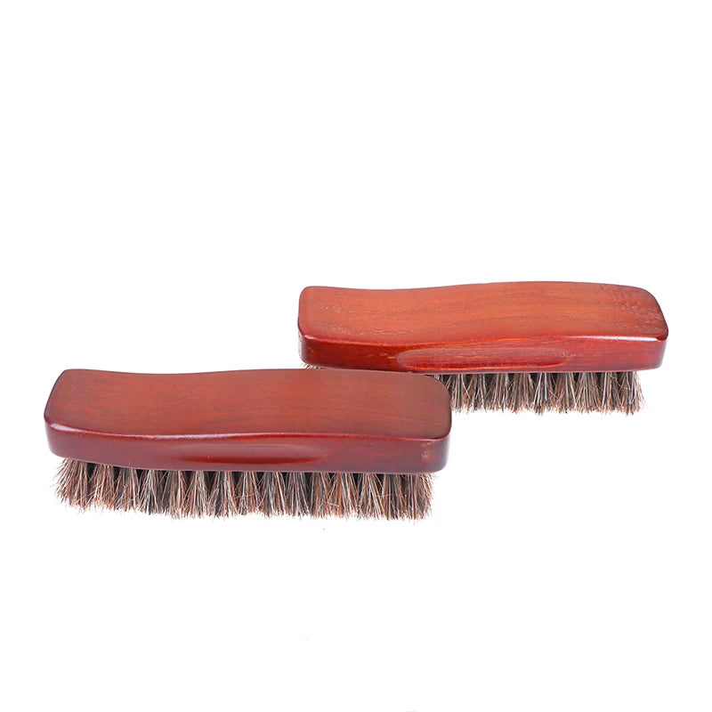 ^1pc Horsehair Wooden Brush Car Detailing Polishing Buffing Brush Soft Horsehair Leather Brush Multifunctional Cleaning Tools Qme