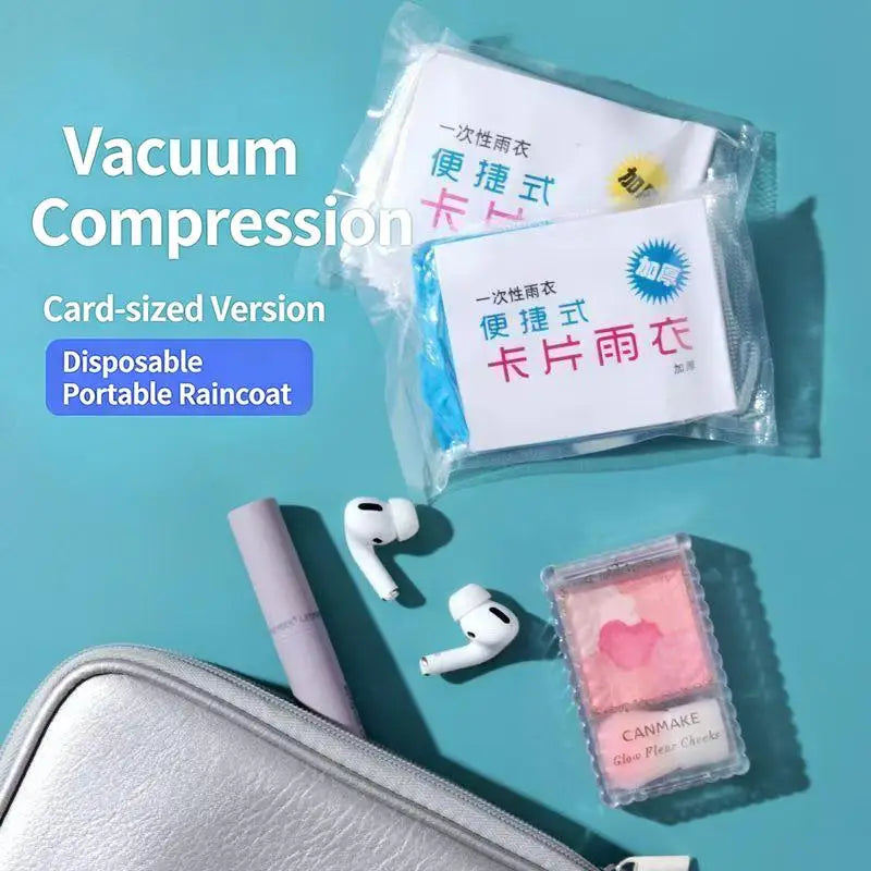 Disposable Raincoat Portable Waterproof Card Poncho Supplies Qme