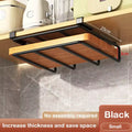Kitchen Hanging Organizer Rack with Hooks Under Cupboard Paper Towel Rags Hanger Cutting Board Pot Cover Holder Storage Shelf Qme Danceng