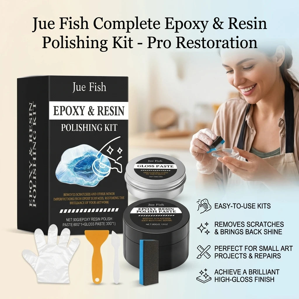 Epoxy Resin Polishing Kit Repair Cratches Improving Dullness Restore Shine & Smoothness Restoration Epoxy Resin Polishing Paste Qme