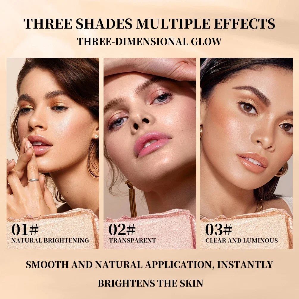 QIBEST Glowy Highlighter Stick Shimmer Finish Waterproof Lasting Bronzer Stick Easy Blend Face & Eye Contour Body Highlighter Qme