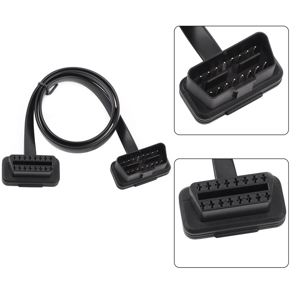 Diagnostic Extension Adapter Car Auto 16 Pin Male to Female OBD Extension Cable Diagnostic Adapter 16 Pin Male to Female Cable Qme