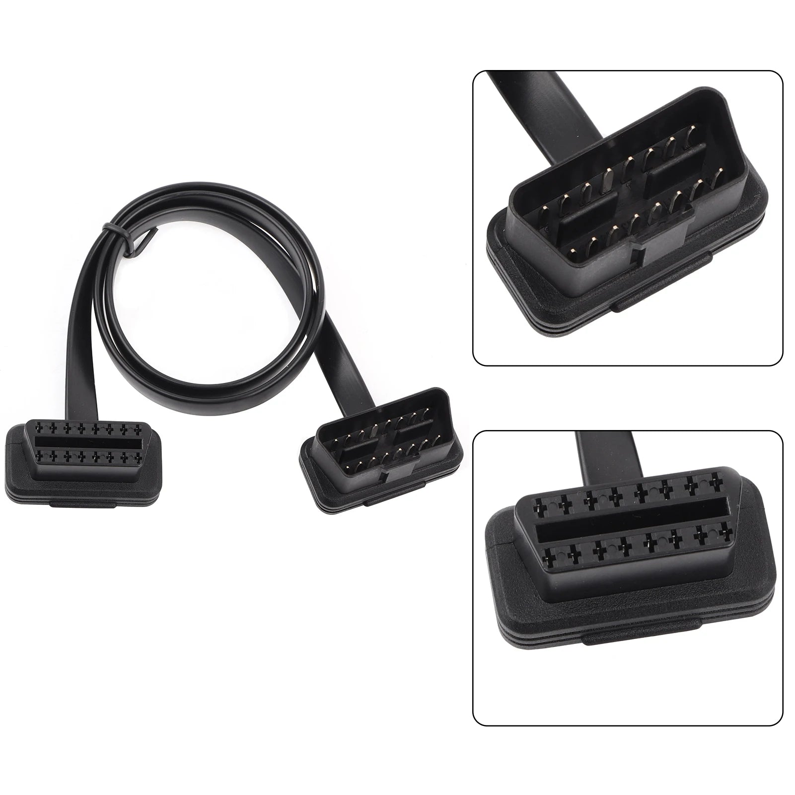 Diagnostic Extension Adapter Car Auto 16 Pin Male to Female OBD Extension Cable Diagnostic Adapter 16 Pin Male to Female Cable Qme