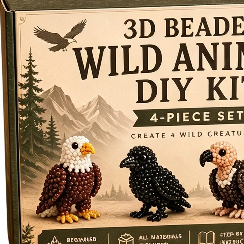3D Beaded Animal Diy Colorful Beadwork Art Craft Cute Bead Adults Qme