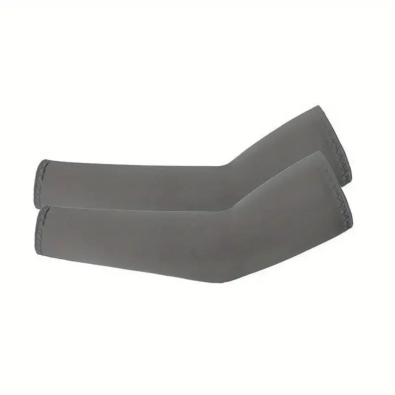 1 Pair Cooling Arm Covers for Men and Women Summer Sun Protection Sunshade Ice Silk Sleeves for Cycling Outdoor Sports Golf Qme Grey