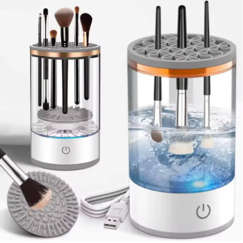 Electric USB Plug Portable Makeup Brush Cleaner with Rubber Makeup Machine Quick Cleaner Cleaning Brush Collar Brus Qme