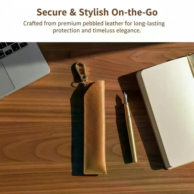 Leather Pencil Holder Bag Kawaii Pen Storage School Case Students Kids Qme