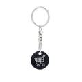 1 PCS Supermarket Token Keychain, Stainless Steel Mini Shopping Cart, Portable Stylish Pendant Qme Black