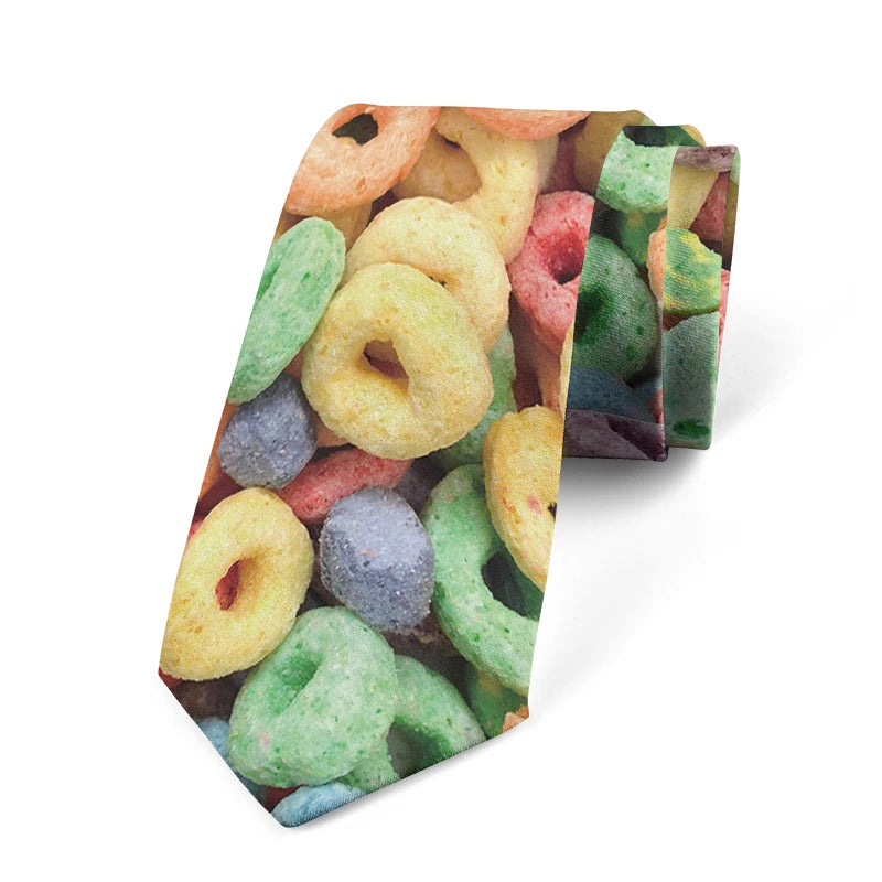French Fries Candy Watermelon Creative Casual Tie Unisex Fashion Food Qme style4