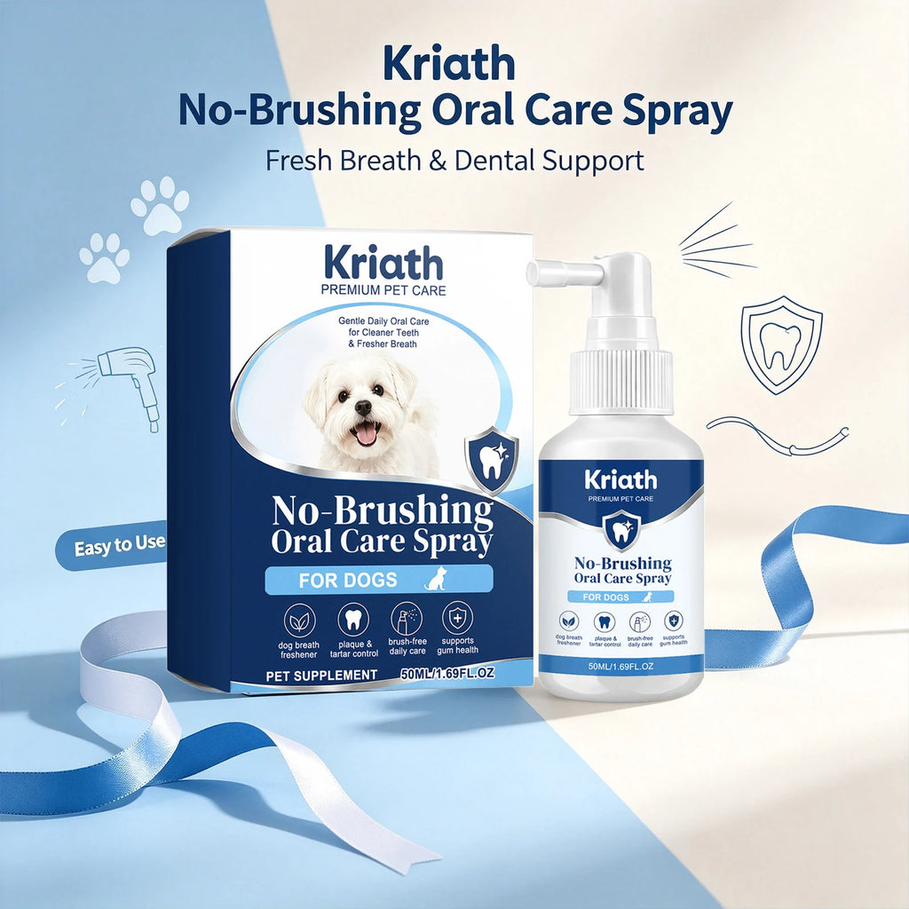 Dog Oral Care Spray Reducing Plaque & Tartar Accumulation Eliminating Bad Breath Soothing Gums Daily Pet Dental Cleaning Spray Qme