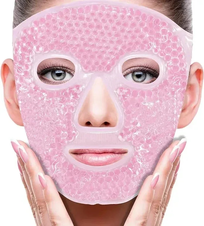 SPA Ice Cold Heat Full Face Eye Mask Sleeping Reduce Puff Dark Qme Pink