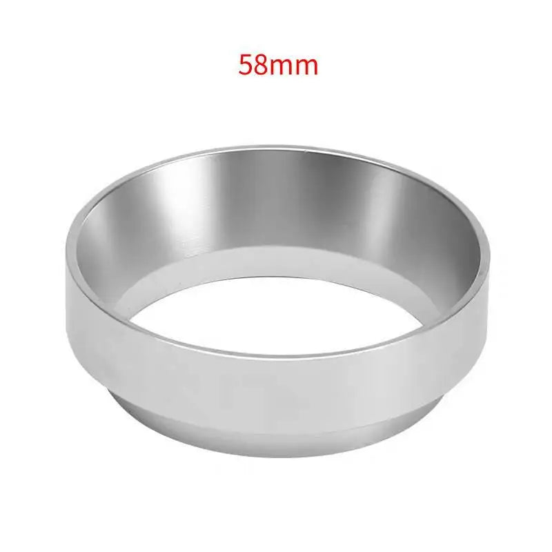 Aluminum Alloy Espresso Dosing Ring Anti Spill Design Easy Clean Qme 58mm silver